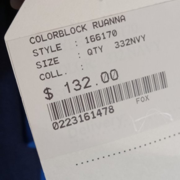 Foxcroft tricolour Colorblock Ruanna wrap multi blue stripe cotton fall NWT sz M - Picture 6 of 6